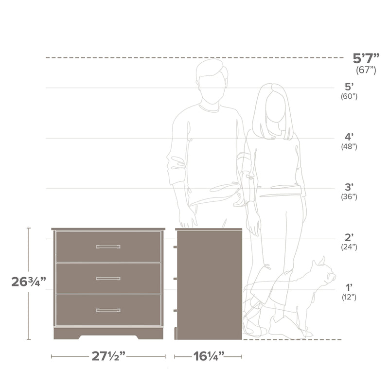 Pending - Modubox Nightstand Rustic Ridge Farmhouse 3-Drawer Nightstand - Available in 4 Colours