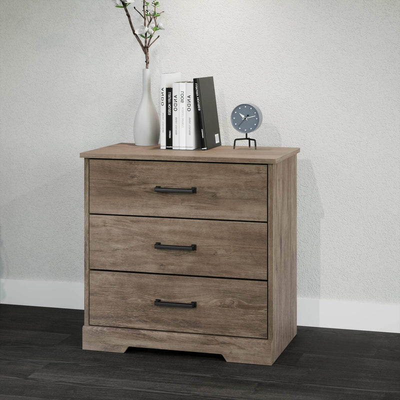 Pending - Modubox Nightstand Rustic Ridge Farmhouse 3-Drawer Nightstand - Available in 4 Colours