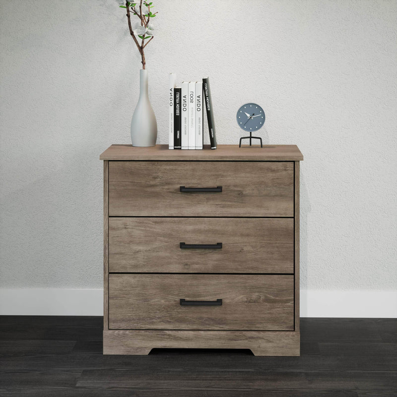 Pending - Modubox Nightstand Rustic Ridge Farmhouse 3-Drawer Nightstand - Available in 4 Colours