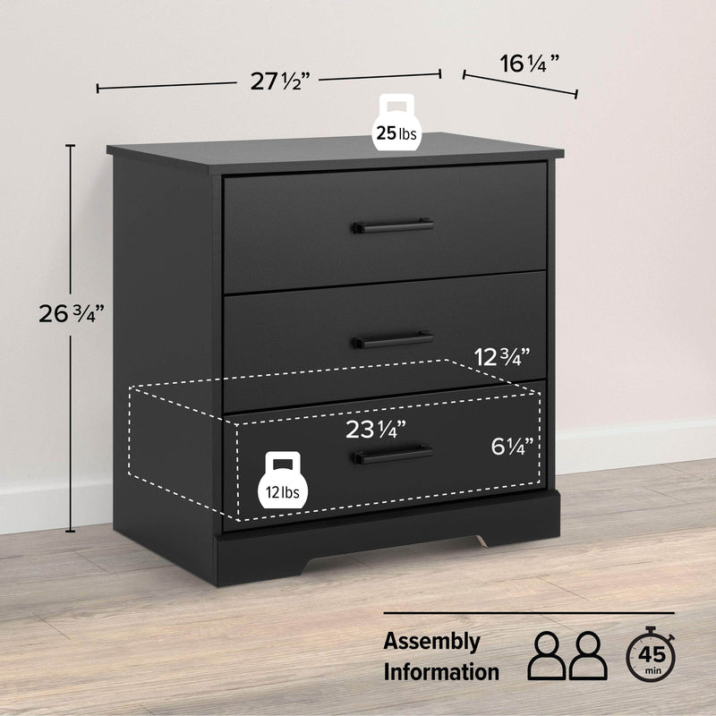 Pending - Modubox Nightstand Rustic Ridge Farmhouse 3-Drawer Nightstand - Available in 4 Colours