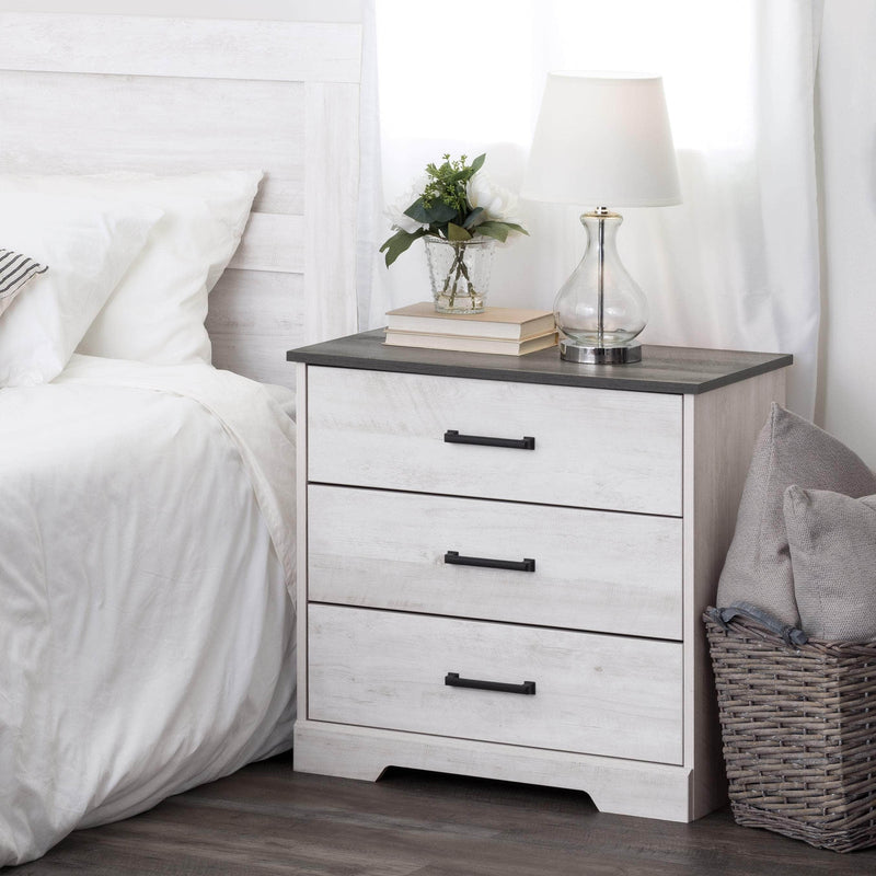 Pending - Modubox Nightstand Rustic Ridge Farmhouse 3-Drawer Nightstand - Available in 4 Colours
