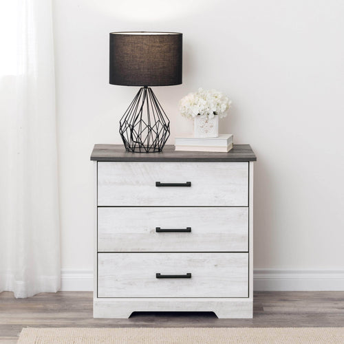 Pending - Modubox Nightstand Rustic Ridge Farmhouse 3-Drawer Nightstand - Available in 4 Colours