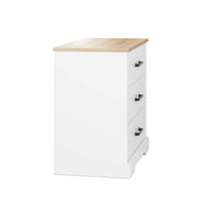 Pending - Modubox Nightstand Rustic Ridge Farmhouse 3-Drawer Nightstand in White & Natural Oak