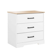 Pending - Modubox Nightstand Rustic Ridge Farmhouse 3-Drawer Nightstand in White & Natural Oak