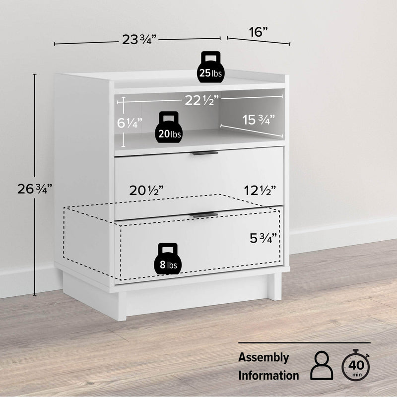 Pending - Modubox Nightstand Simply Modern 2-Drawer Nightstand - Available in 3 Colours