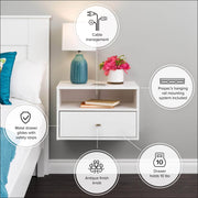 Pending - Modubox Nightstand Sonoma 1-Drawer Floating Nightstand - Available in 2 Colours