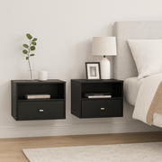 Pending - Modubox Nightstand Sonoma 1-Drawer Floating Nightstand (Set of 2) in Black