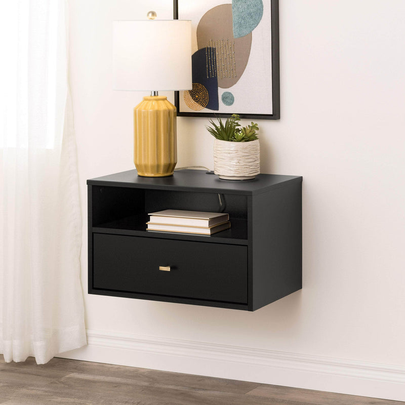 Pending - Modubox Nightstand Sonoma 1-Drawer Floating Nightstand (Set of 2) in Black