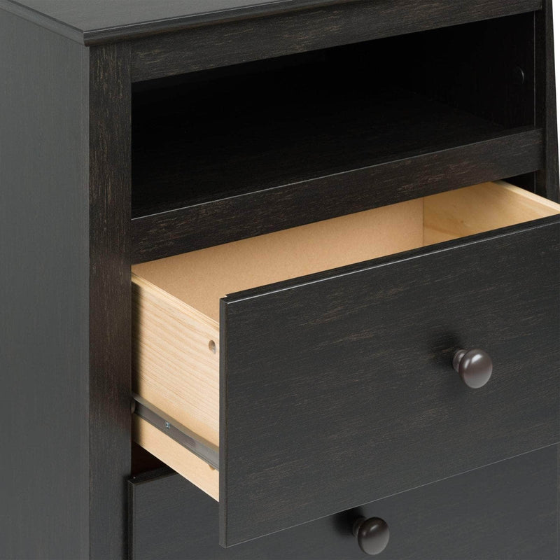 Pending - Modubox Nightstand Sonoma 2-Drawer Open Shelf Nightstand in Washed Black