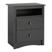 Pending - Modubox Nightstand Sonoma 2-Drawer Open Shelf Nightstand in Washed Black