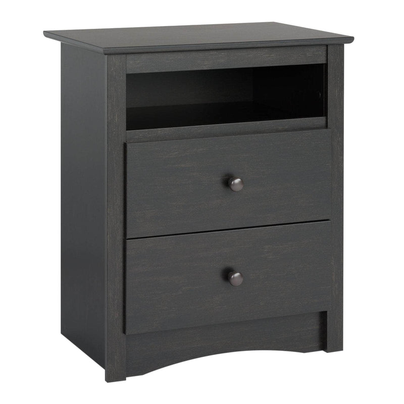 Pending - Modubox Nightstand Sonoma 2-Drawer Open Shelf Nightstand in Washed Black