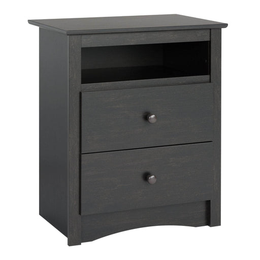 Pending - Modubox Nightstand Sonoma 2-Drawer Open Shelf Nightstand in Washed Black