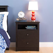 Pending - Modubox Nightstand Sonoma 2-Drawer Open Shelf Nightstand in Washed Black