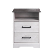 Pending - Modubox Nightstand Washed White Rustic Ridge 2-Drawer Nightstand - Available in 4 Colours