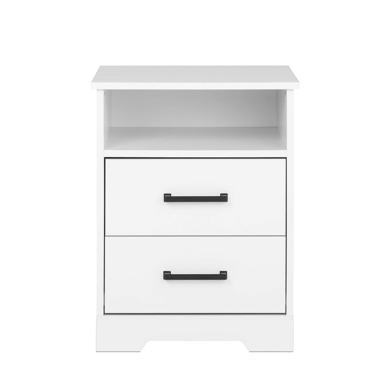 Pending - Modubox Nightstand White Rustic Ridge 2-Drawer Nightstand - Available in 4 Colours