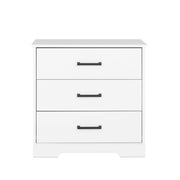 Pending - Modubox Nightstand White Rustic Ridge Farmhouse 3-Drawer Nightstand - Available in 4 Colours