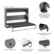 Pending - Modubox Pur 80"W Full Horizontal Murphy Bed - Available in 2 Colours
