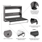 Pending - Modubox Pur 85"W Queen Horizontal Murphy Bed - Available in 2 Colours