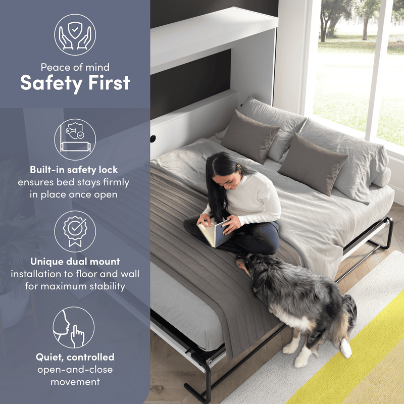 Pending - Modubox Pur 85"W Queen Horizontal Murphy Bed - Available in 2 Colours
