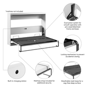 Pending - Modubox Pur 85"W Queen Horizontal Murphy Bed - Available in 2 Colours