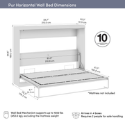 Pending - Modubox Pur 85"W Queen Horizontal Murphy Bed - Available in 2 Colours
