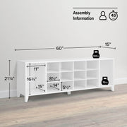Pending - Modubox Shoe Cabinet 60" Wide Shoe Bench in White