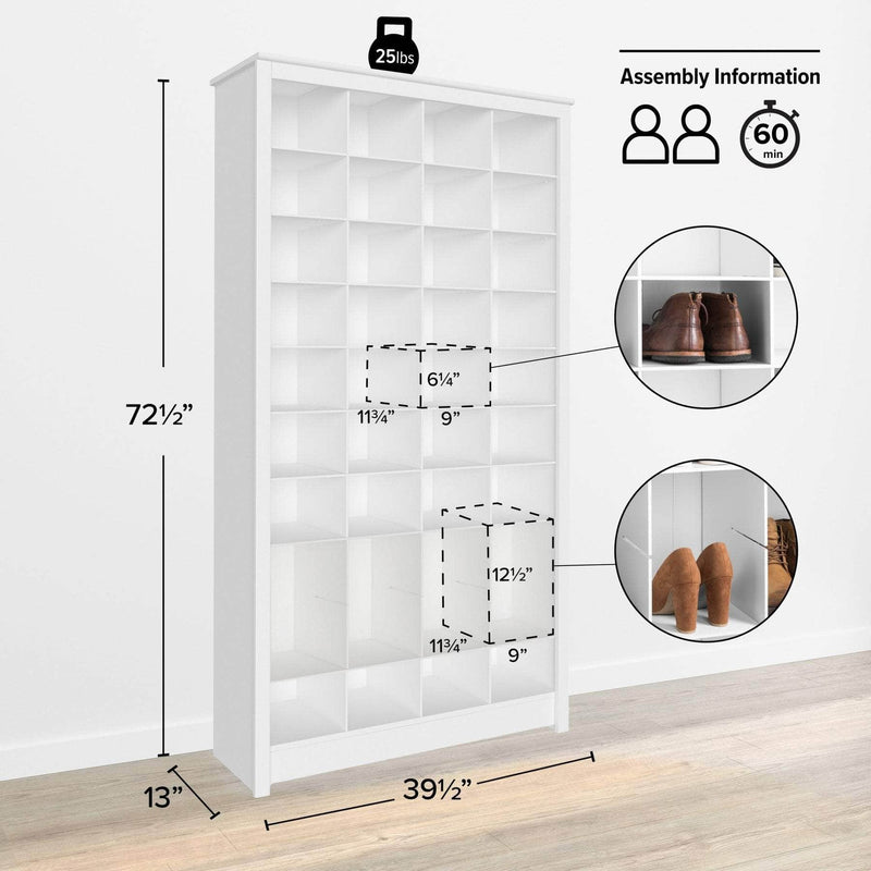 Pending - Modubox Shoe Cabinet Sonoma 40" Shoe Storage Rack in White