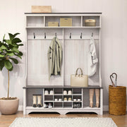 Pending - Modubox Shoe Storage Rustic Ridge 60" Shoe Storage with 24 Shoe Cubbies in Washed White