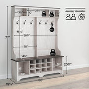 Pending - Modubox Shoe Storage Rustic Ridge 60" Shoe Storage with 24 Shoe Cubbies in Washed White