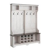 Pending - Modubox Shoe Storage Rustic Ridge 60" Shoe Storage with 24 Shoe Cubbies in Washed White