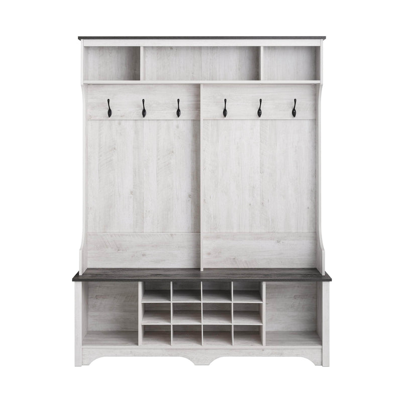 Pending - Modubox Shoe Storage Rustic Ridge 60" Shoe Storage with 24 Shoe Cubbies in Washed White