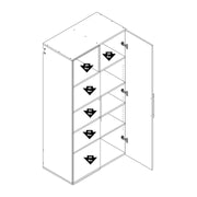 Pending - Modubox Storage Cabinet Hangups 36" Large Storage Cabinet - Available in 3 Colours