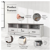 Pending - Modubox TV Stand Rustic Ridge 66" TV Stand in White Washed