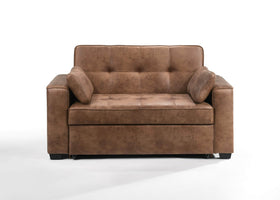 Pending - Night and Day Cognac Brooklyn Full Size Sleeper Loveseat Sofa Bed - Available in 3 Colours