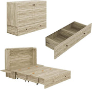 Pending - Review Queen Size Murphy Cabinet Chest Bed with Storage Drawer and USB Ports in Light Grey