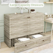 Pending - Review Queen Size Murphy Cabinet Chest Bed with Storage Drawer and USB Ports in Light Grey