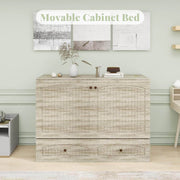 Pending - Review Queen Size Murphy Cabinet Chest Bed with Storage Drawer and USB Ports in Light Grey