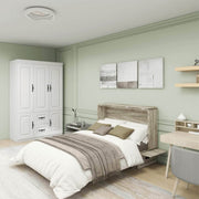 Pending - Review Queen Size Murphy Cabinet Chest Bed with Storage Drawer and USB Ports in Light Grey