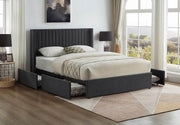 Pending - True Contemporary Grey Velvet Bed - Available in 2 Sizes