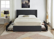 Pending - True Contemporary Grey Velvet Bed - Available in 2 Sizes