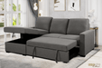 Pending - Urban Cali Sausalito Sleeper Sectional Sofa Bed with Storage Chaise in Solis Dark Grey