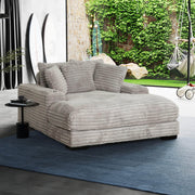 Primo International Chair Sealy Oversized Minky Corduroy Cuddler Chaise with Cupholders and USB Ports - Available in 2 Colours