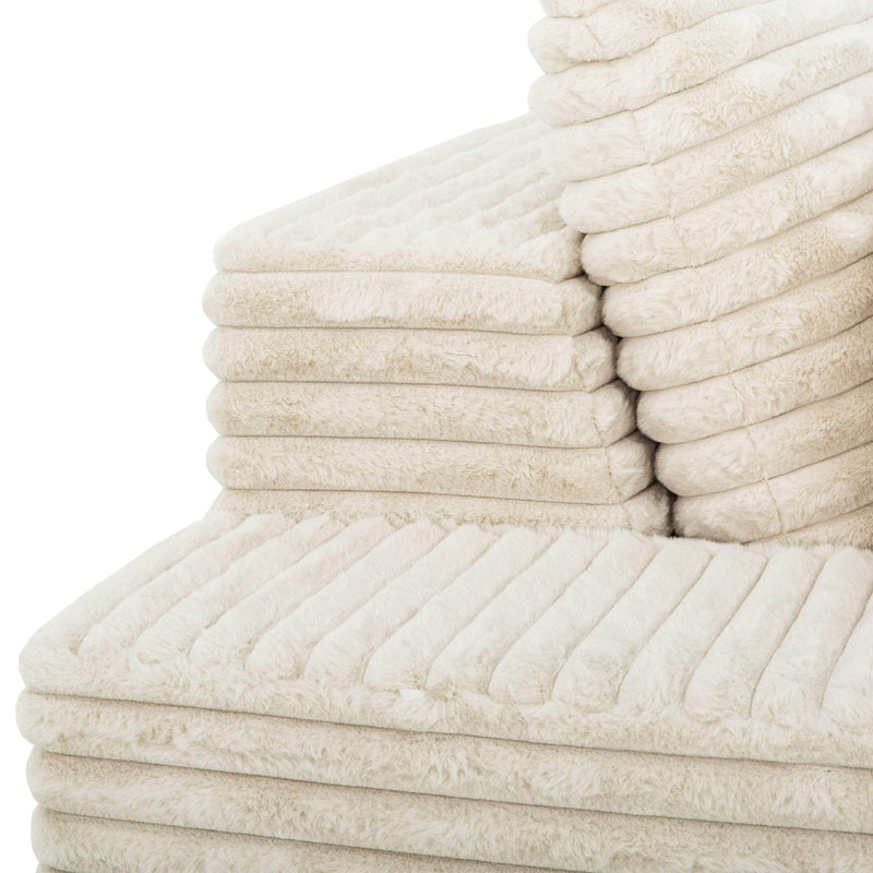 Primo International Chair Sealy Snug Cuddler Chaise Foam Lounger in Beige Minky Corduroy