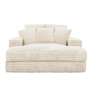 Primo International Chair Sealy Snug Cuddler Chaise Foam Lounger in Beige Minky Corduroy
