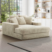 Primo International Chair Sealy Snug Cuddler Chaise Foam Lounger in Beige Minky Corduroy