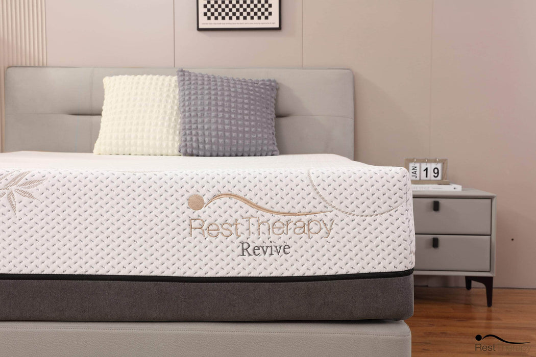 Rest Therapy Mattress 12 Inch Revive Bamboo Cool Gel Memory Foam Mattress - Available in 3 Sizes
