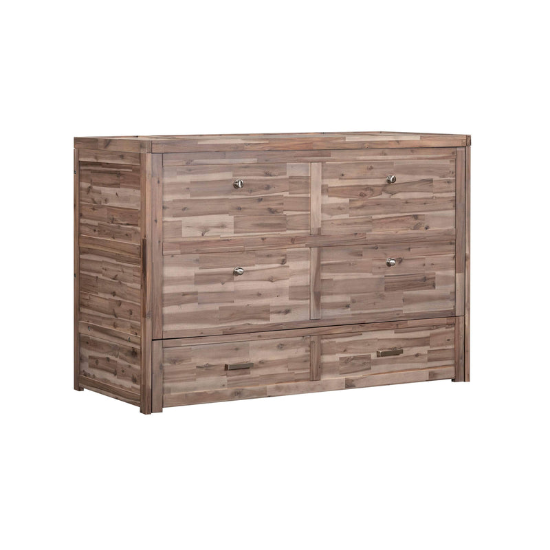 Rustic Classics Beach Stow Queen Size Murphy Bed Cabinet with Gel Memory Foam Mattress - Available in 4 Colours