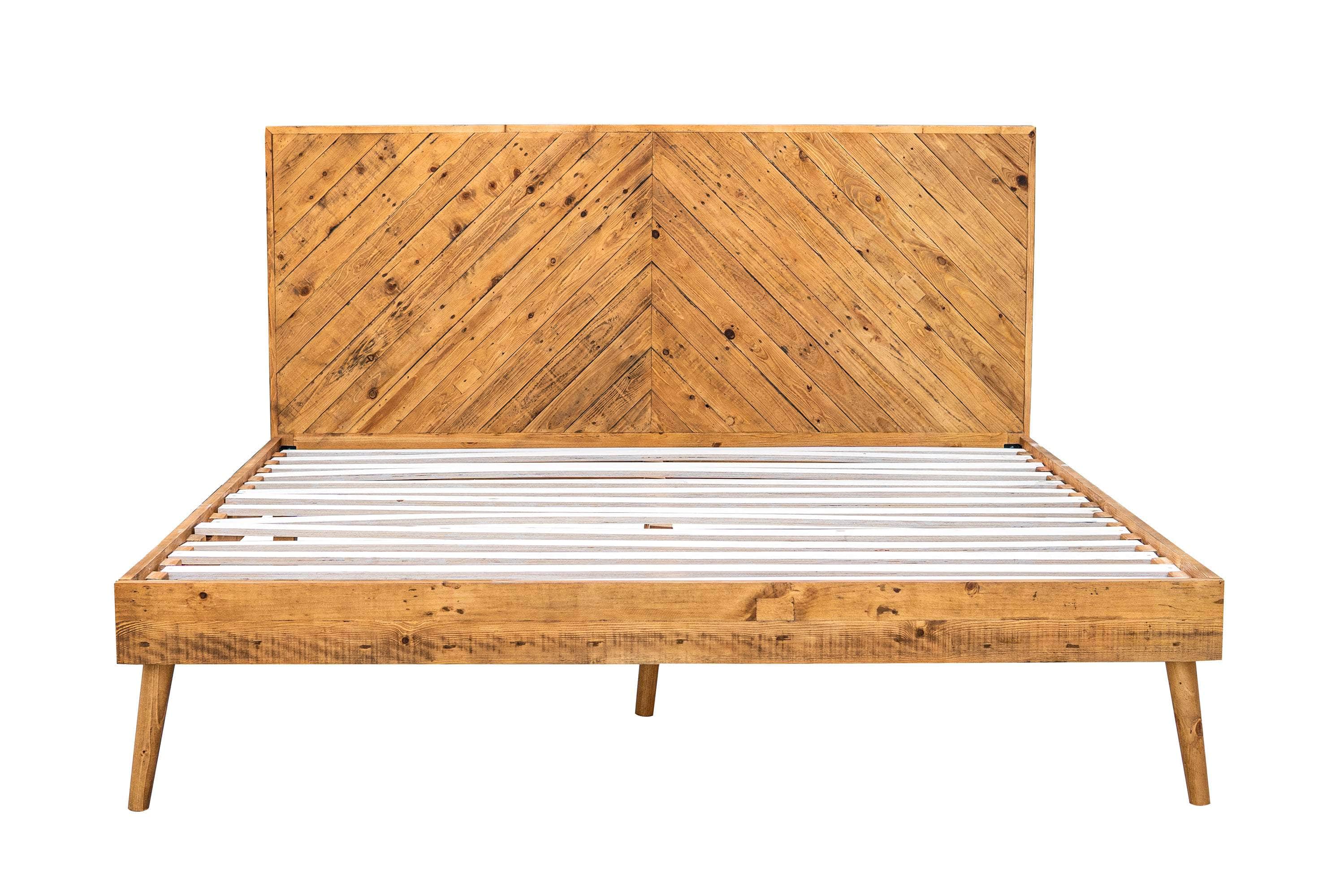 Rustic Classics Bed King Cypress Reclaimed Wood Platform Bed in Spice - Available in 2 Sizes