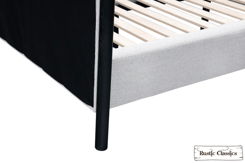 Rustic Classics Bed Muskoka Upholstered Oak Platform Bed in Black - Available in 2 Sizes