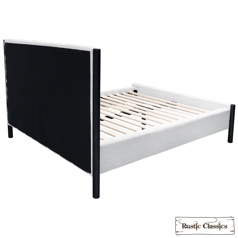 Rustic Classics Bed Muskoka Upholstered Oak Platform Bed in Black - Available in 2 Sizes